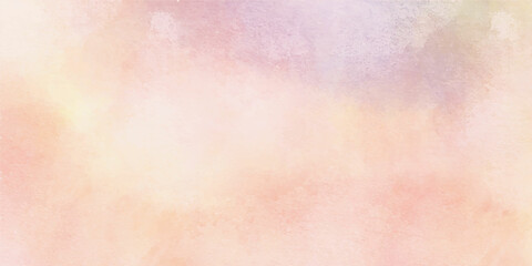 Watercolor pink yellow abstract painting with stains and splashes