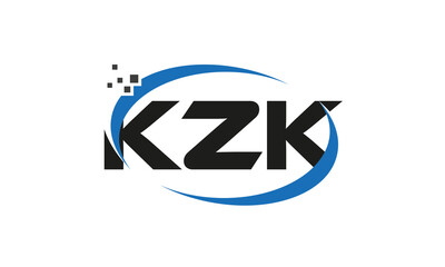 dots or points letter KZK technology logo designs concept vector Template Element