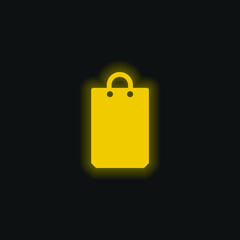 Bag yellow glowing neon icon