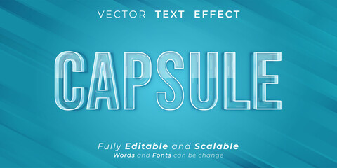 Capsule Text effect, Editable three dimension text style © GatotkacaArt