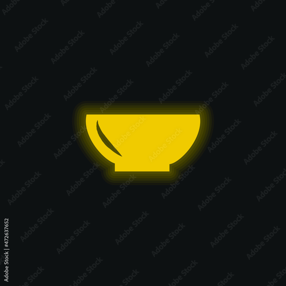 Canvas Prints bowl yellow glowing neon icon