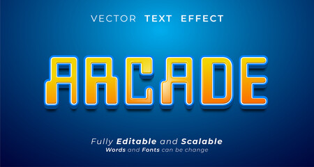Editable text effect - Arcade text style concept