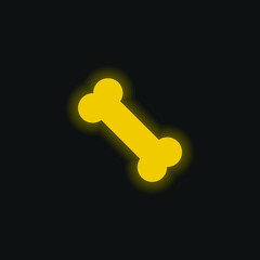 Bone yellow glowing neon icon