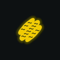 Bread yellow glowing neon icon