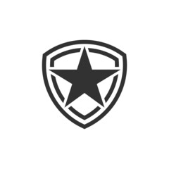 Rising stars logo vector concept with simple, unique, and shield elegant styles with white background