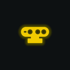 3d Sensor yellow glowing neon icon