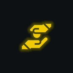 Alms yellow glowing neon icon