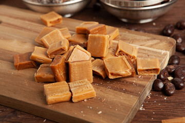 Assortment of delicious chocolate candies background. Chocolate candy isolated 