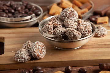Assortment of delicious chocolate candies background. Chocolate candy isolated 