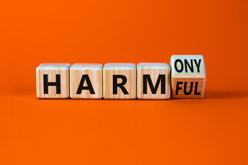 From harmful to harmony symbol. Turned a wooden cube and changed word harmful to harmony. Beautiful...