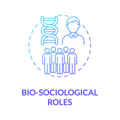 Bio sociological roles blue gradient concept icon. Community position type. Social participation. Human in nature system abstract idea thin line illustration. Vector isolated outline color drawing
