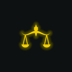 Balance yellow glowing neon icon