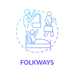 Folkways participation blue gradient concept icon. Social expectation. Social participation. Community engagement abstract idea thin line illustration. Vector isolated outline color drawing
