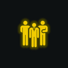 Bodyguard yellow glowing neon icon