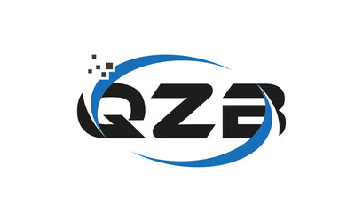 dots or points letter QZB technology logo designs concept vector Template Element