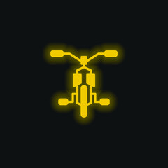 Fototapeta premium Bicycle yellow glowing neon icon