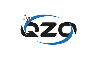 dots or points letter QZO technology logo designs concept vector Template Element