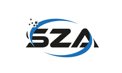 dots or points letter SZA technology logo designs concept vector Template Element