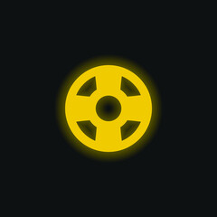 Beach Float yellow glowing neon icon