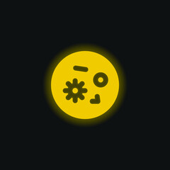Fototapeta premium Bacteria yellow glowing neon icon