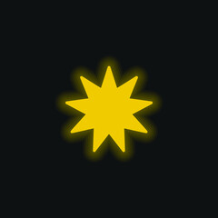 Bahai yellow glowing neon icon