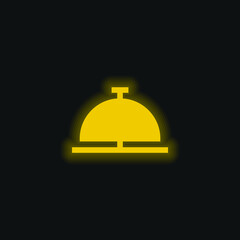 Bell yellow glowing neon icon