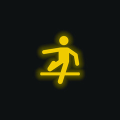 Athlete yellow glowing neon icon