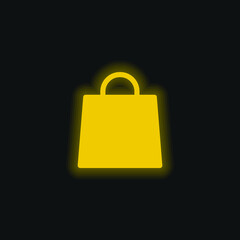 Bag yellow glowing neon icon