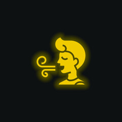 Bad Breath yellow glowing neon icon