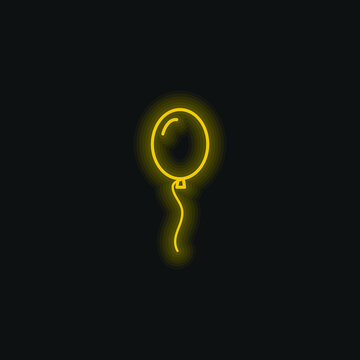 Balloon Yellow Glowing Neon Icon