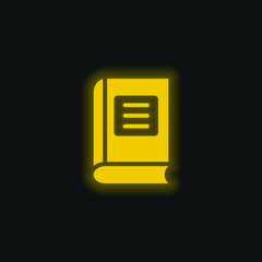 Book yellow glowing neon icon