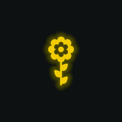 Bloom Flower yellow glowing neon icon
