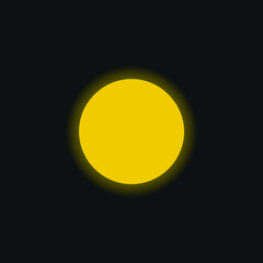 Black Circle yellow glowing neon icon