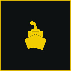Boat From Front View yellow glowing neon icon