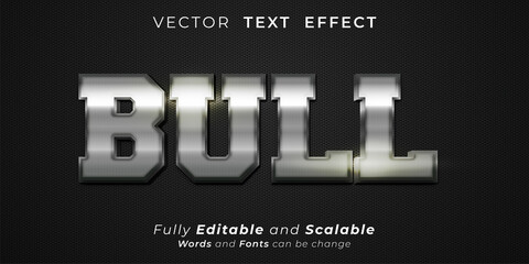 Editable text effect - Bull text style concept