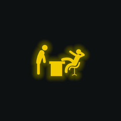 Boss Office yellow glowing neon icon