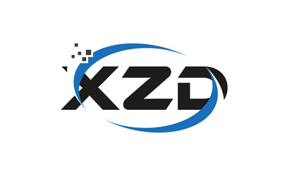 dots or points letter XZD technology logo designs concept vector Template Element