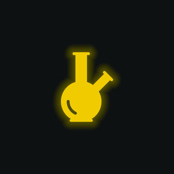 Bong Yellow Glowing Neon Icon