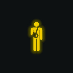 Accident yellow glowing neon icon