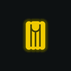 Air Mattress yellow glowing neon icon