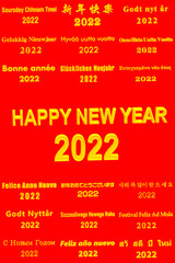 Happy new year 2022 in various national languages