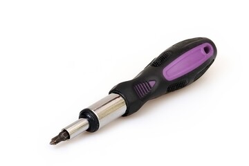 Hand tools for repair and installation: screwdriver isolated on a white background