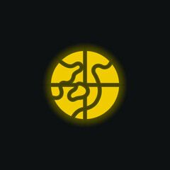 Arctic yellow glowing neon icon