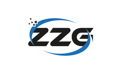 dots or points letter ZZG technology logo designs concept vector Template Element