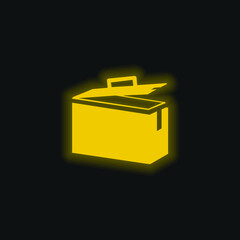 Ammo Tin yellow glowing neon icon