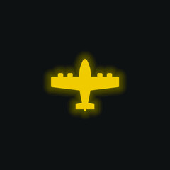 Bomber yellow glowing neon icon