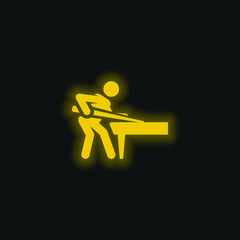 Billiard yellow glowing neon icon