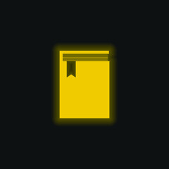 Book From Top View yellow glowing neon icon