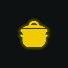Big Pot yellow glowing neon icon