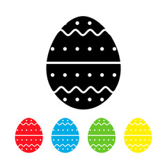 Happy Easter sign. Easter eggs icons set. Vector illustration